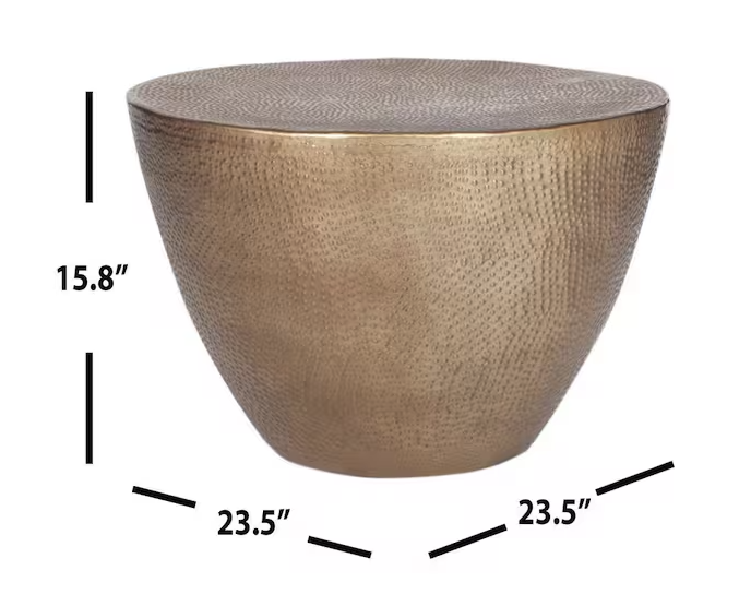 Safavieh Myrtis 24 in. Brass Drum Coffee Table