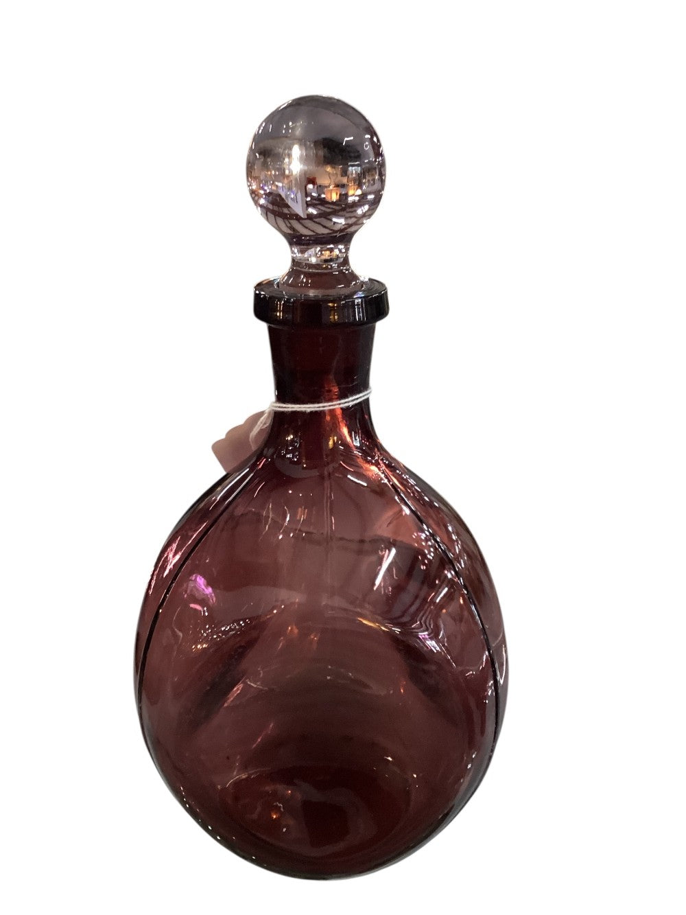 Purple decanter with 6 shot glasses|2956