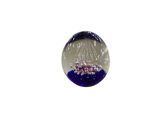 Pink bubble w/ blue base paperweight|2964