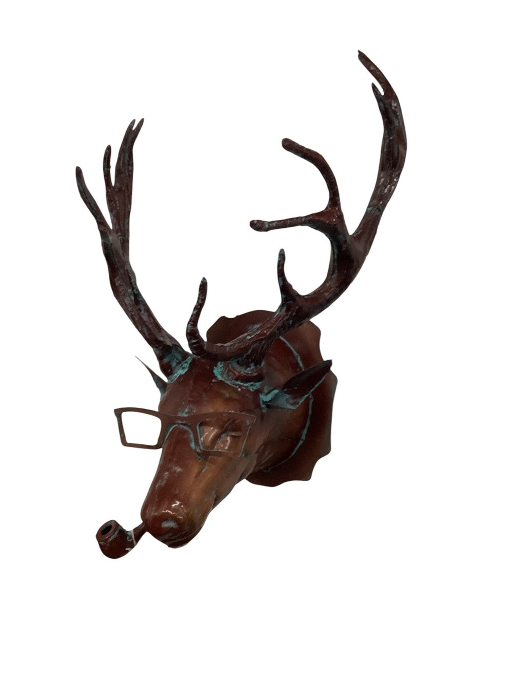 Deer head with glasses patina finish|3009