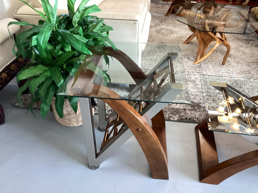 Modern wood/Metal Side Table|2163
