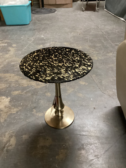 Black/Gold Round Side Table|2915