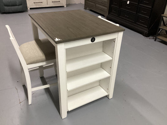 White Pub table w/ 2 stools|2949