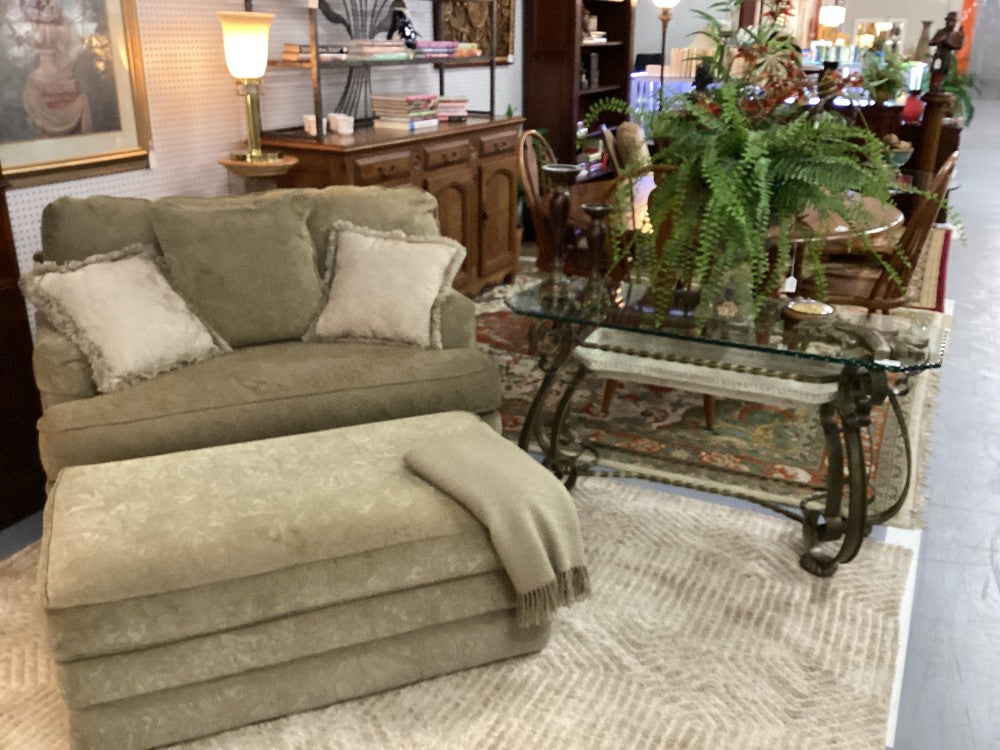 Glass top Stone/Metal Console|3129