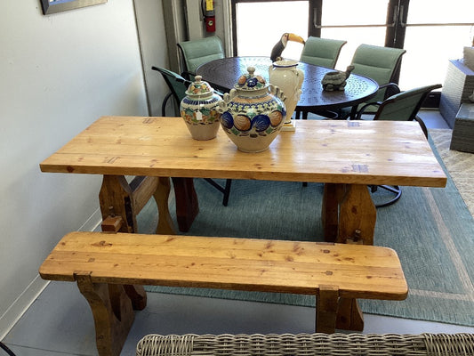 Wooden table with 2 bench seats|3203