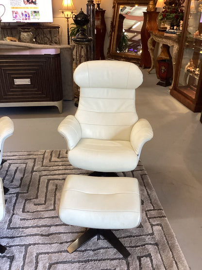 Modani white leather chair|3210
