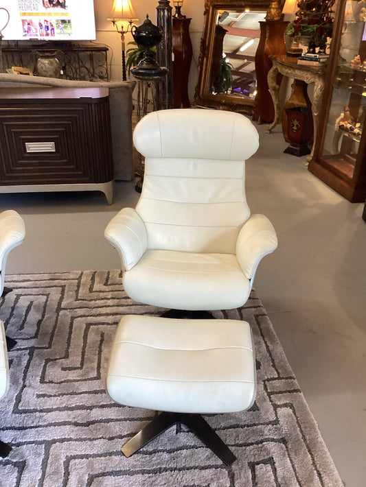 Modani white leather chair|3210