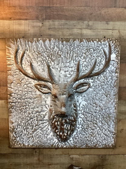 Deer square metal art|3244
