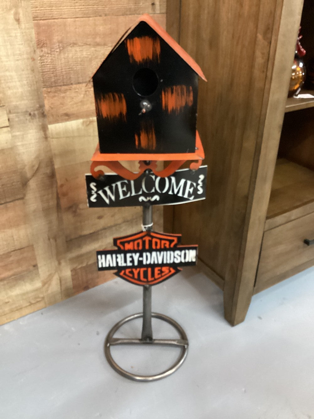 Harley Davidson bird  house w stand|3246