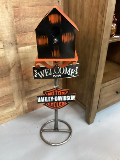 Harley Davidson bird  house w stand|3246