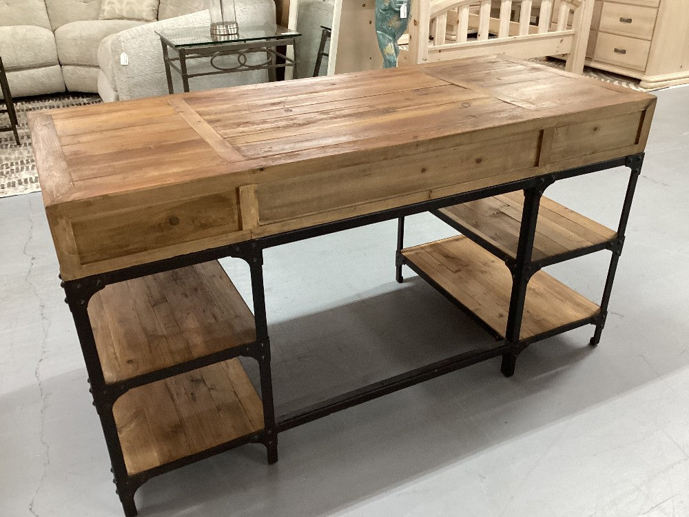 Industrial style wood and metal desk|3329