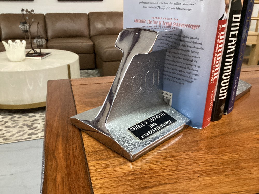 Railroad tie chrome dipped bookends|3336
