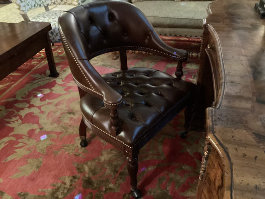 Skulls and Skuller leather office chair with nail heads|3349