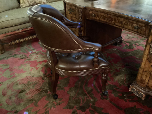 Skulls and Skuller leather office chair with nail heads|3350