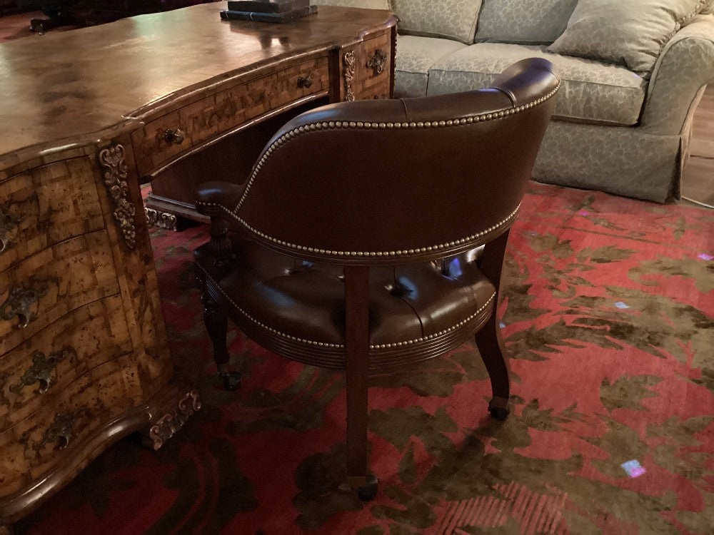 Skulls and Skuller leather office chair with nail heads|3351