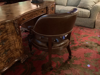 Skulls and Skuller leather office chair with nail heads|3351