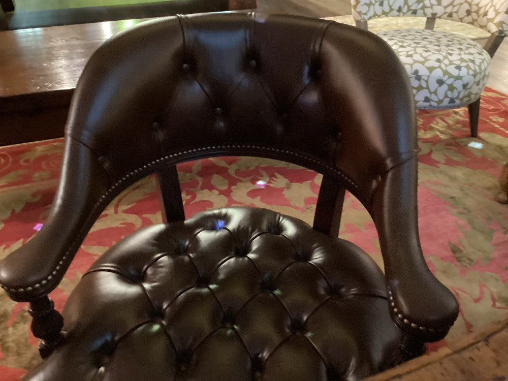 Skulls and Skuller leather office chair with nail heads|3352