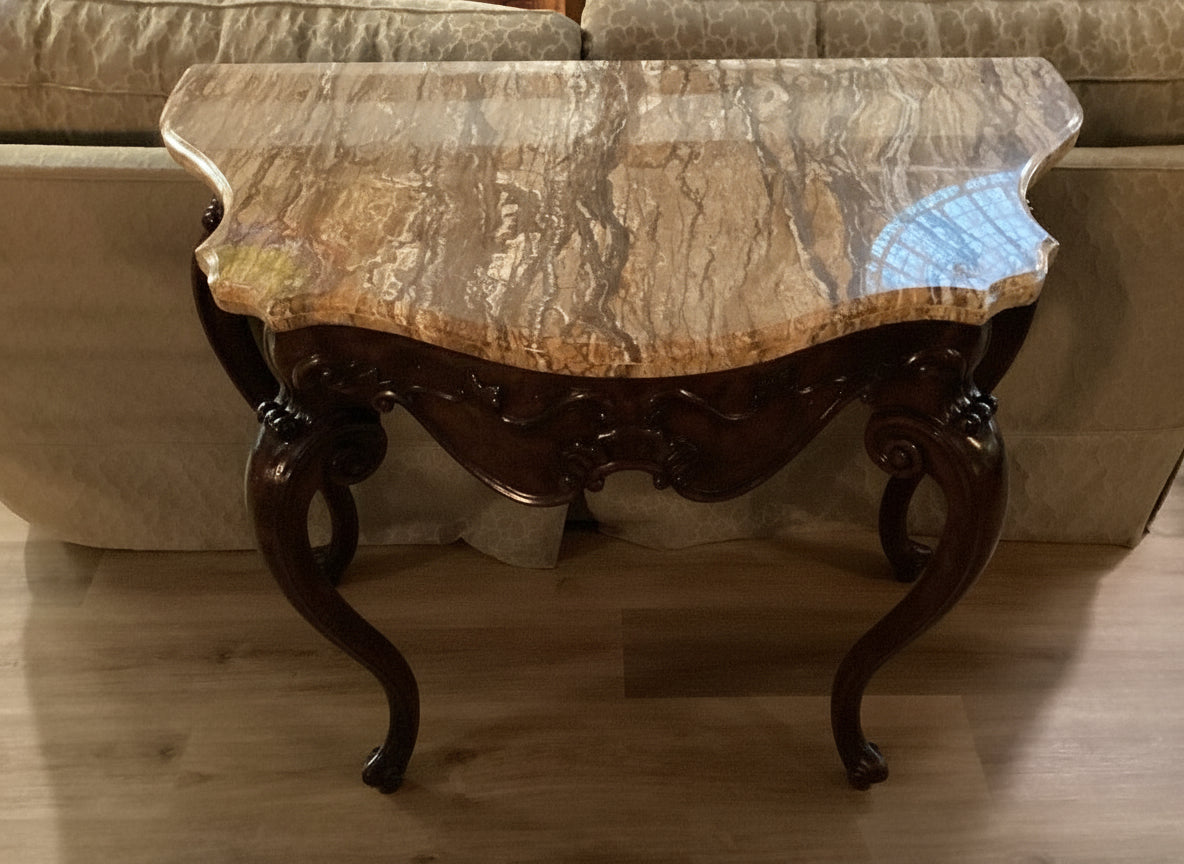 Theodore Alexander granite top console table|3377