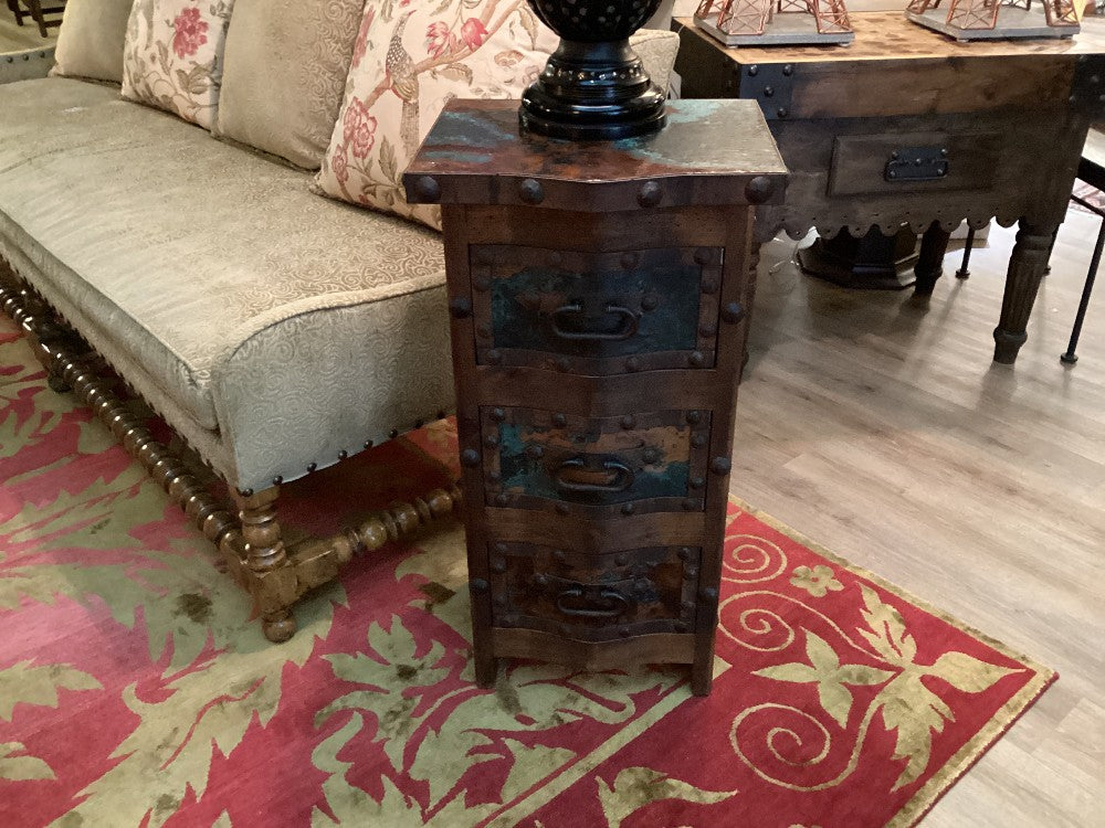 Rustic 3 drawer table|3398