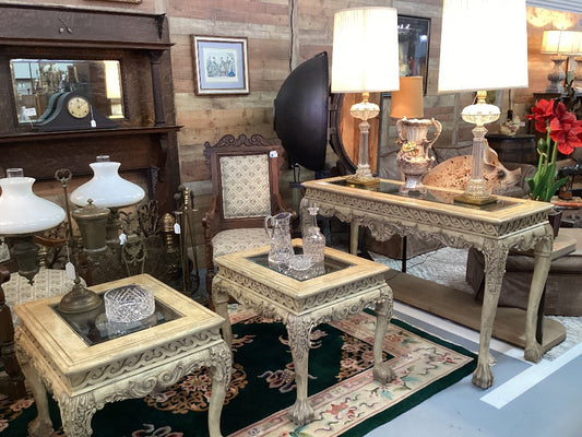 Console and 2 side tables|3467