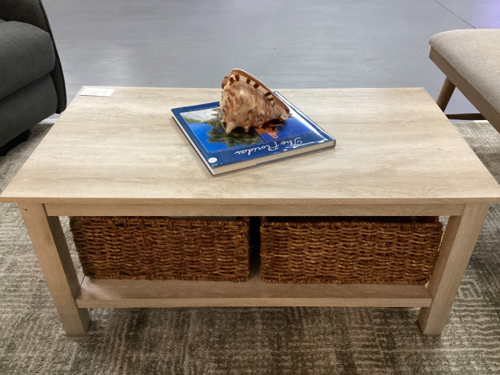 Walker Edison Coffee table w/ 2 baskets. 40 L 22D 18 H|3477