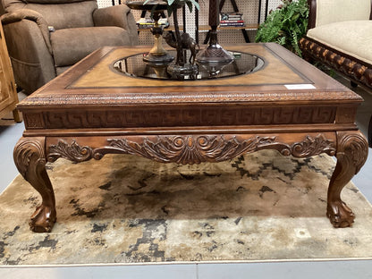 Coffee table with glass inlay 42 X 42|3484