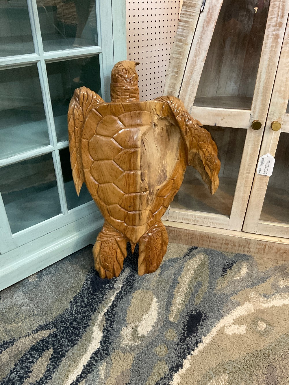 Teak turtle. L. 25in. W. 18in|3497