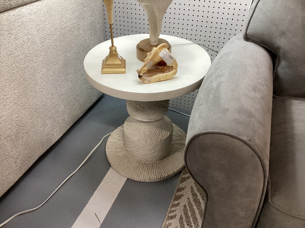Faux stone column style end table|3508