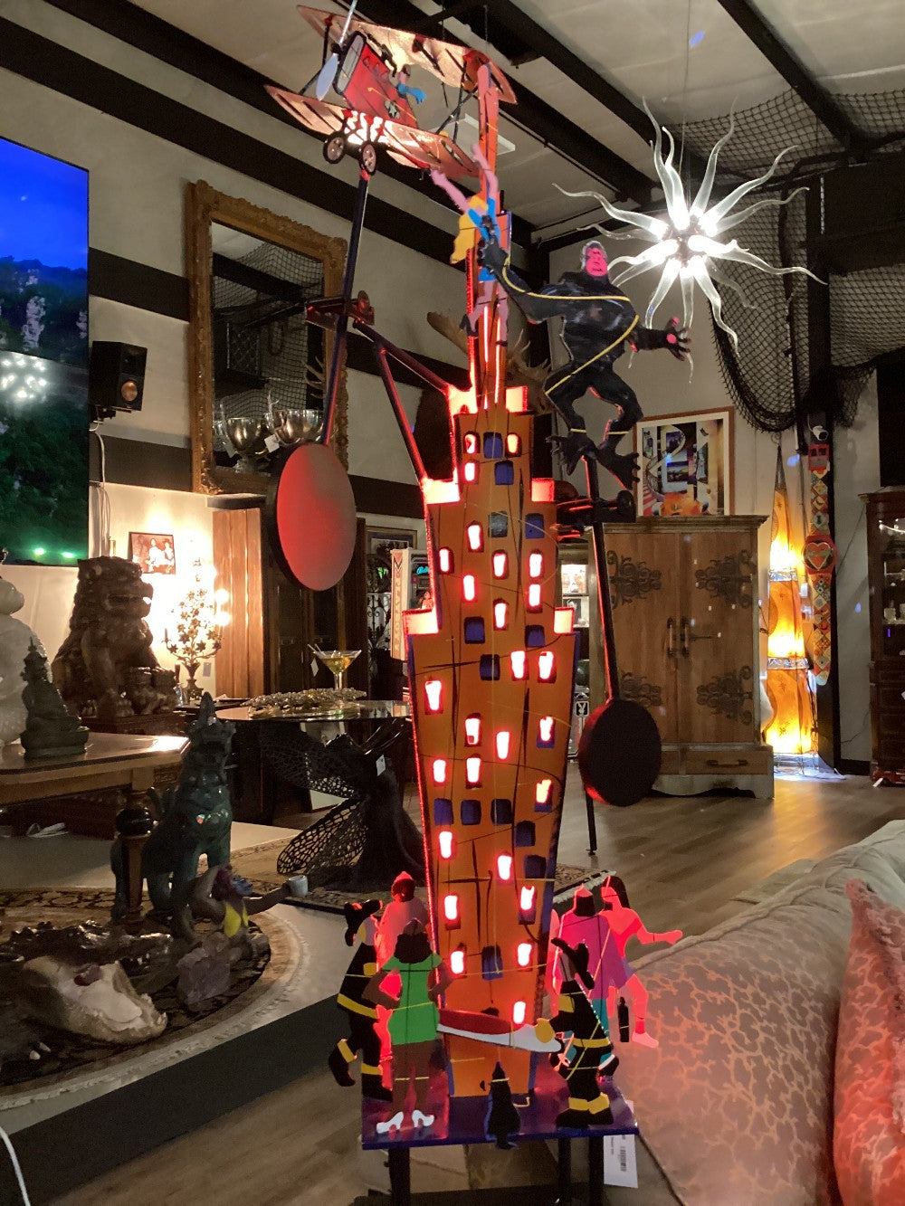 Fredrick Prescott 92 Empire State building King Kong metal sculpture Limited|3511