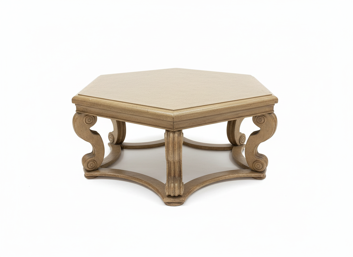 Stone Hexagon Top Coffee Table