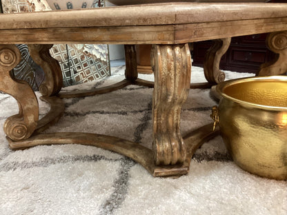 Stone top octagon coffee table|3522