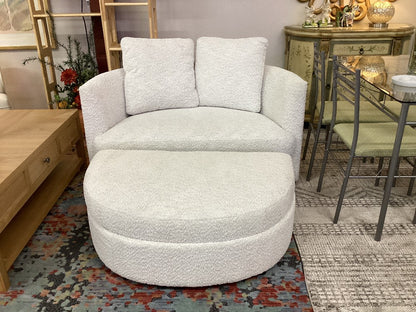 Half moon oversized chair w/ storage Ottoman|3530