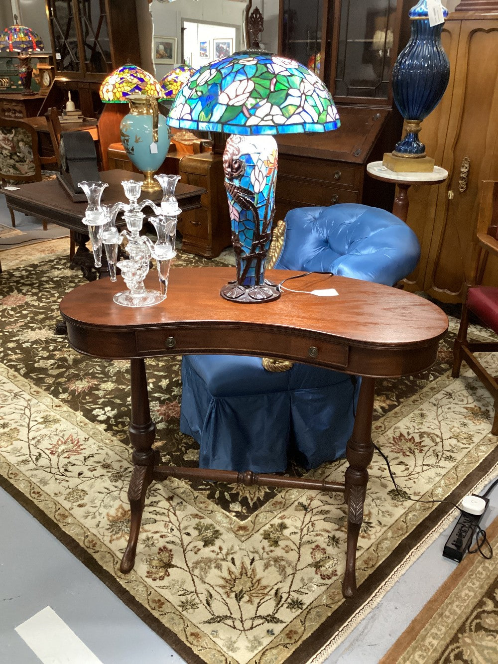 Kidney shape antique table|3554