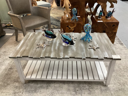 White/ Grey Coastal Coffee Table. L 45 D 25|3582