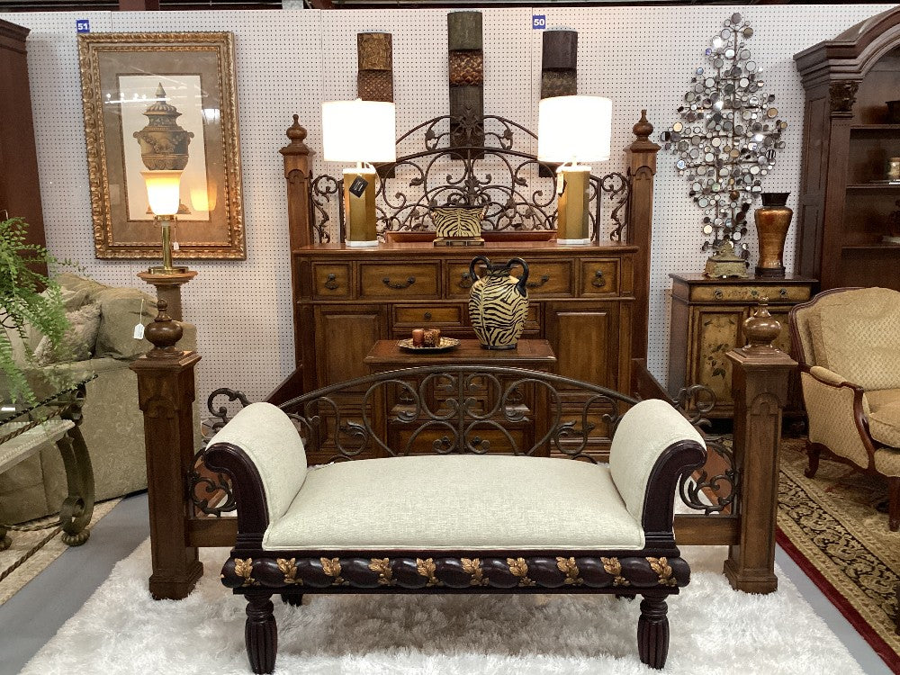 King wood and iron bedroom set|3617