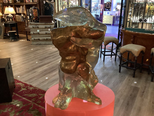 Max Forti signed Bronze and lucite torso sculpture|3622