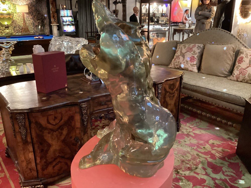 Max Forti signed Bronze and lucite torso sculpture|3623