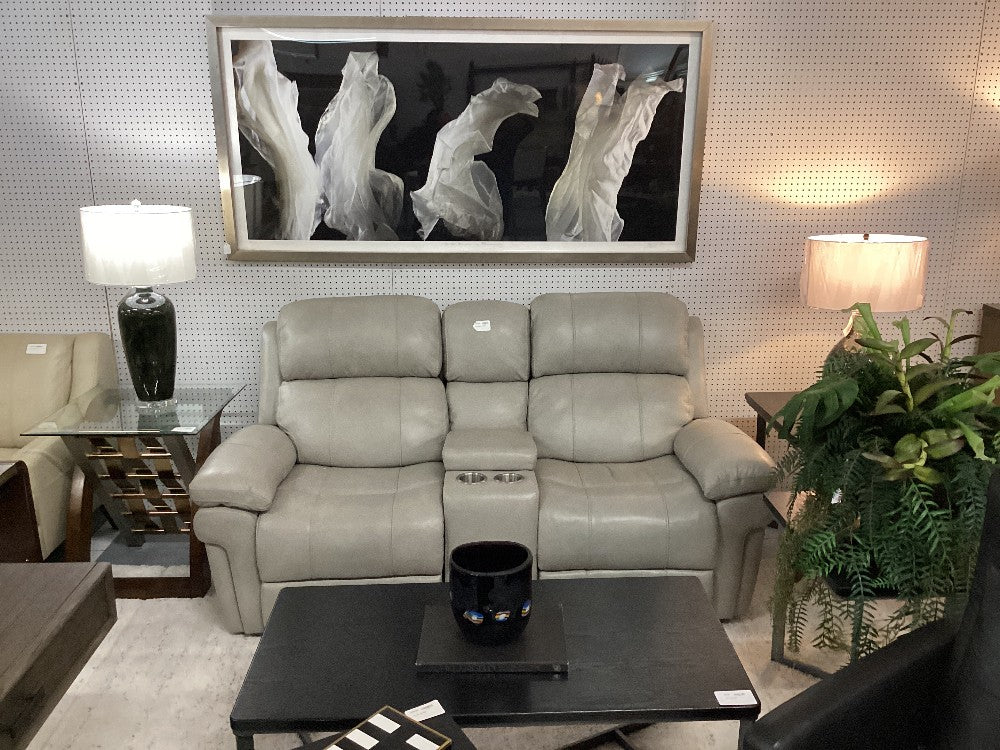 Grey electric reclining loveseat|3695