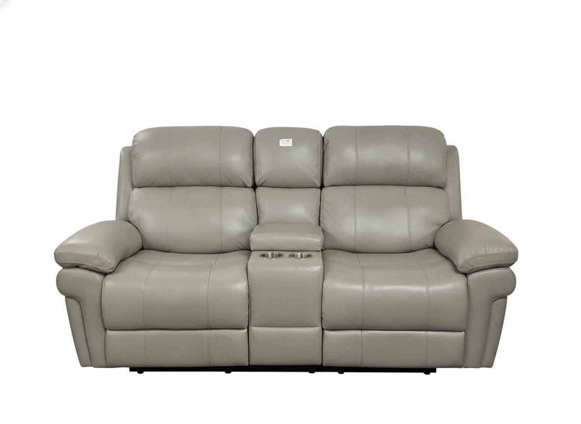 Grey electric reclining loveseat