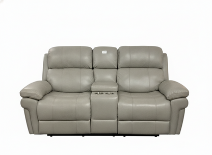 Grey electric reclining loveseat