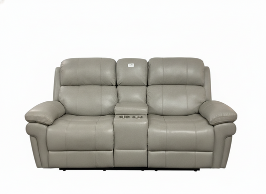 Grey electric reclining loveseat