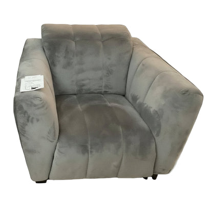 Gray velvet electric recliner|3696