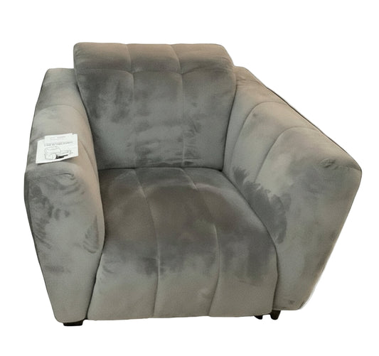 Gray velvet electric recliner|3696