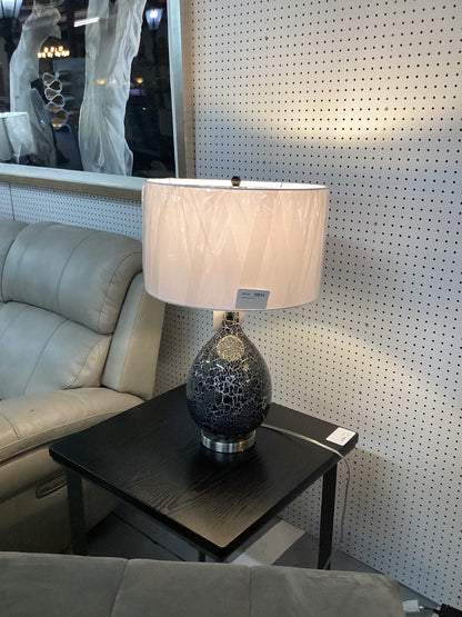 Lux Lighting Quinn 28 Grey-Silver Glass Lamp|3708