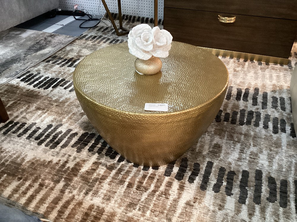 Safavieh brass drum coffee table|3725