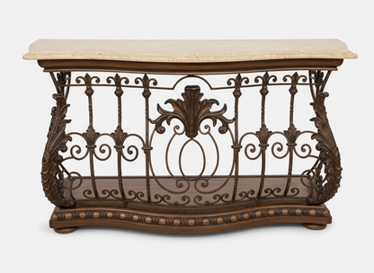 Pulaski Furniture Bombe Console and Mirror