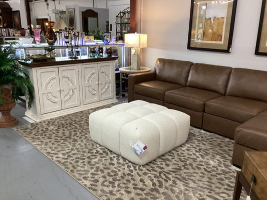 Distressed White Console|3806