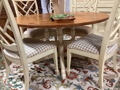 Country French dining table w 6 chairs and China cabinet|3830