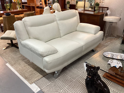 White Leather Sofa/Loveseat|3856