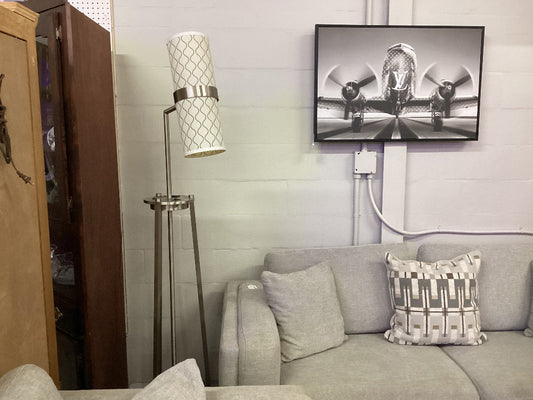 Satin nickel floor lamp|3869